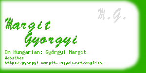 margit gyorgyi business card